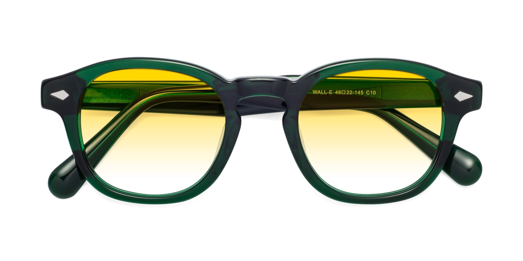 Folded Front of WALL-E in Green with Yellow Gradient Lenses