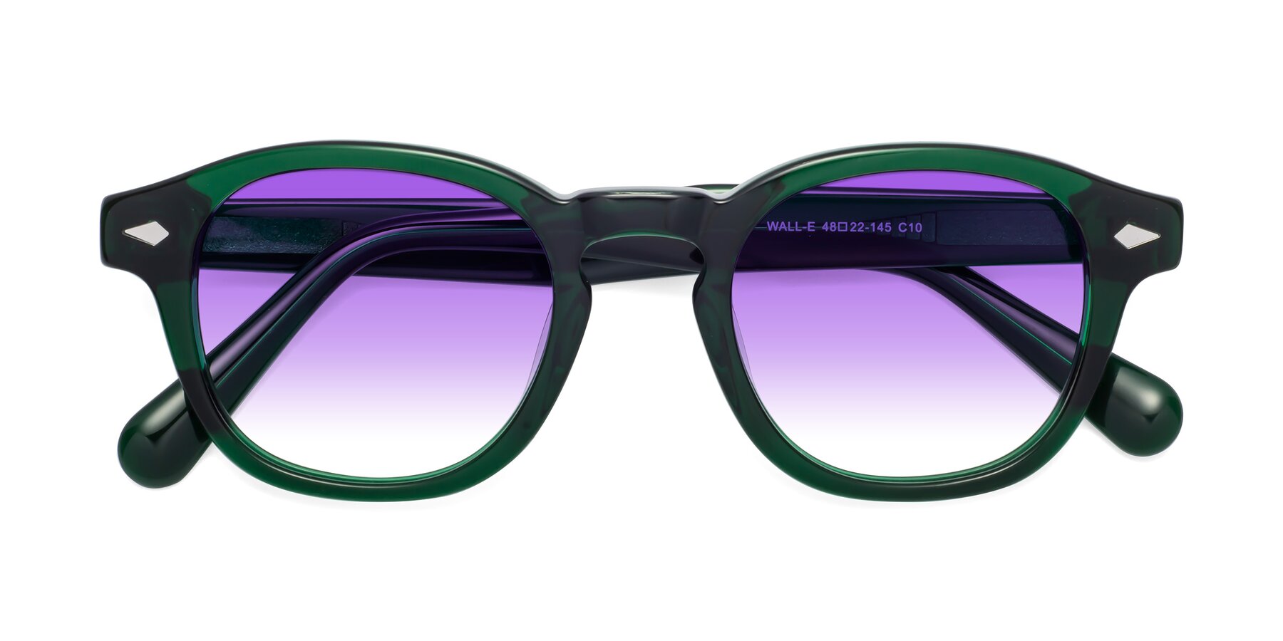 Folded Front of WALL-E in Green with Purple Gradient Lenses