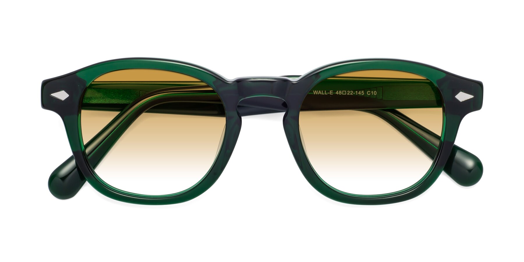 Folded Front of WALL-E in Green with Champagne Gradient Lenses
