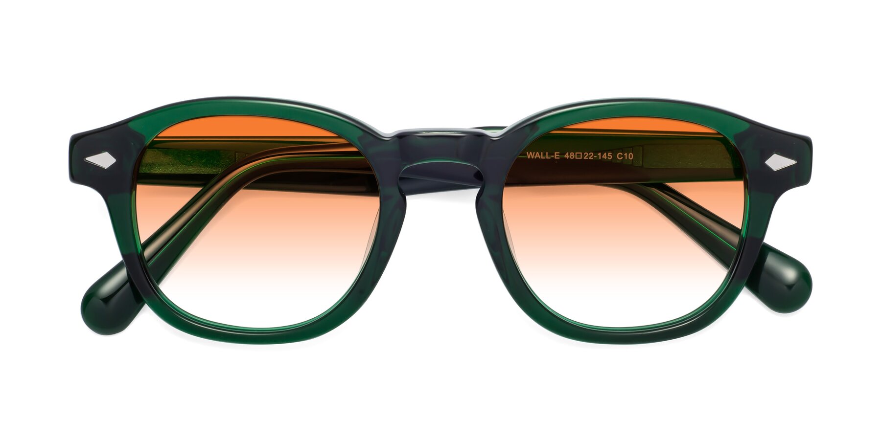 Folded Front of WALL-E in Green with Orange Gradient Lenses
