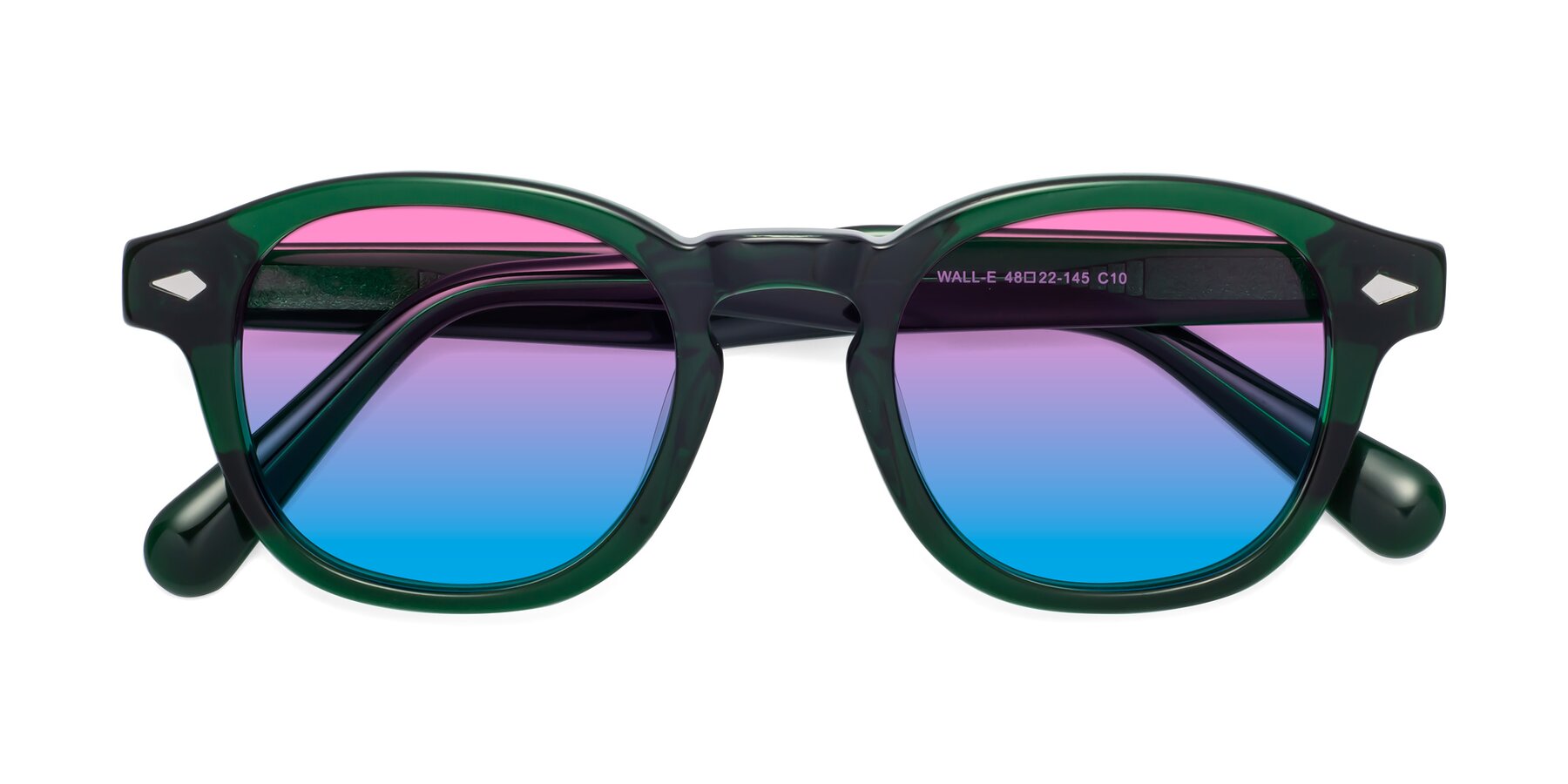 Folded Front of WALL-E in Green with Pink / Blue Gradient Lenses
