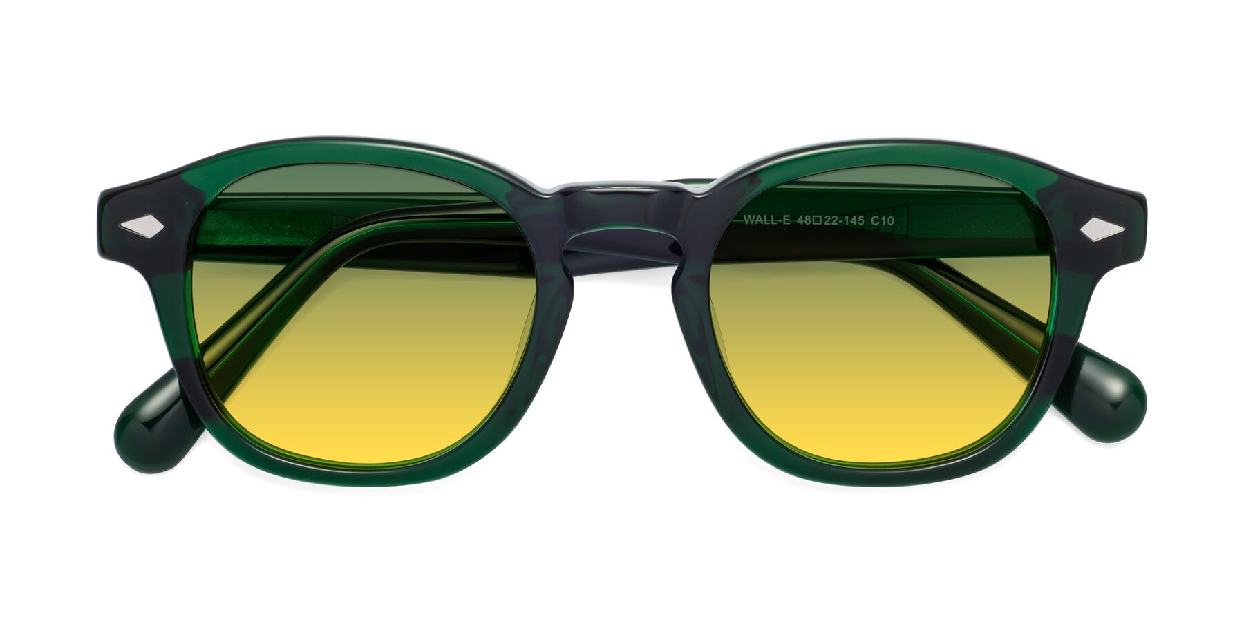 Folded Front of WALL-E in Green with Green / Yellow Gradient Lenses
