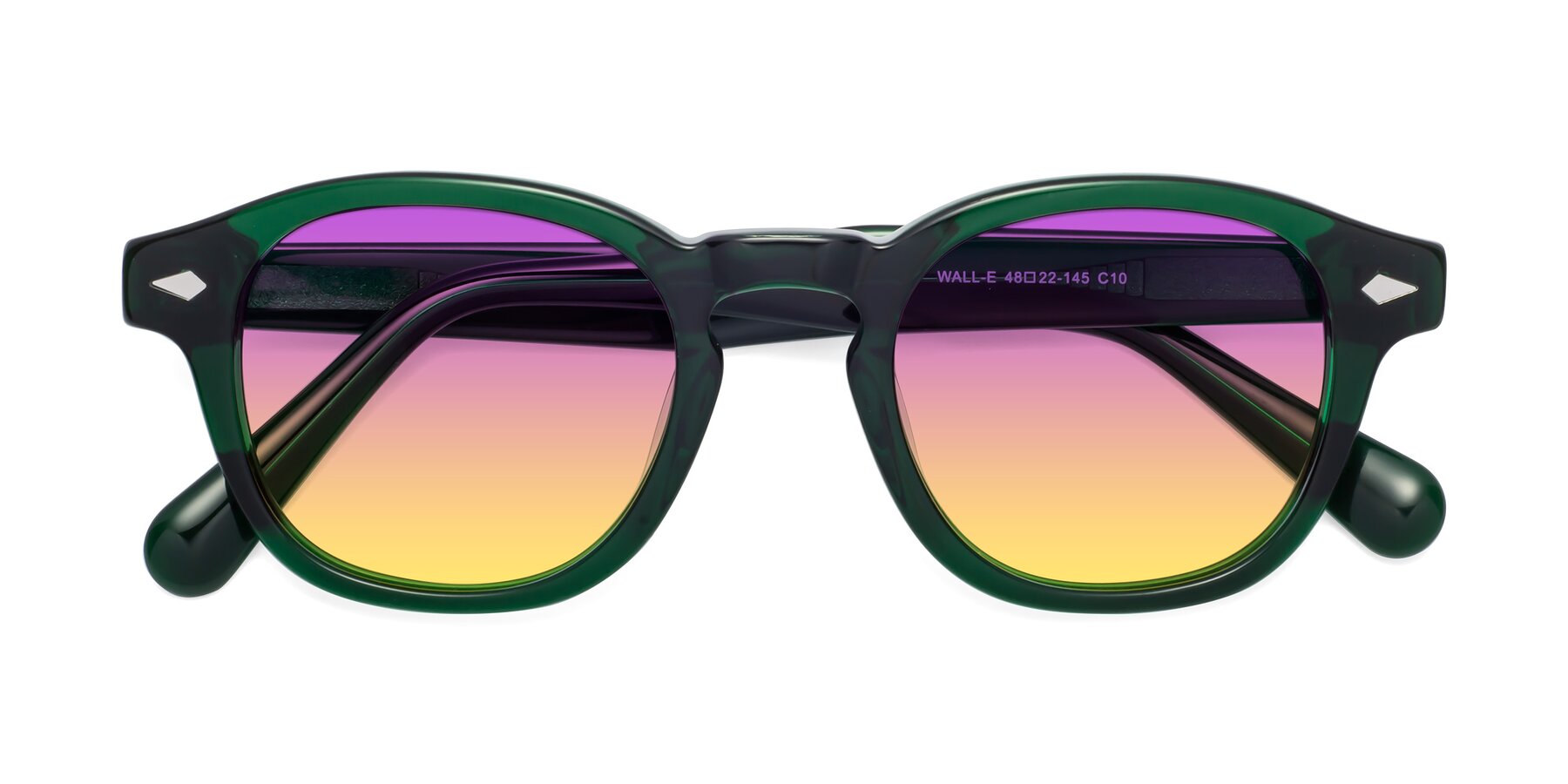 Folded Front of WALL-E in Green with Purple / Yellow Gradient Lenses