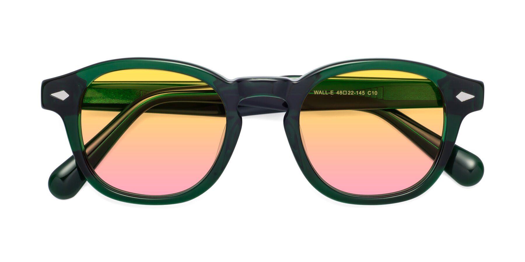 Folded Front of WALL-E in Green with Yellow / Pink Gradient Lenses