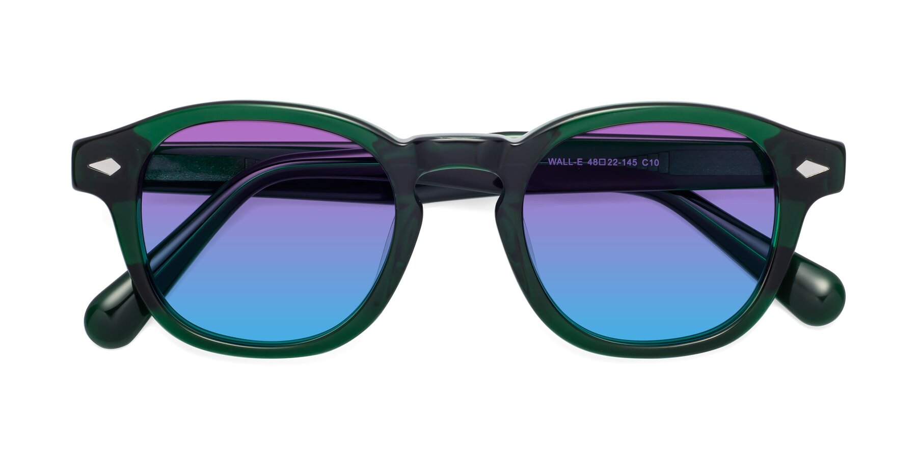 Folded Front of WALL-E in Green with Purple / Blue Gradient Lenses