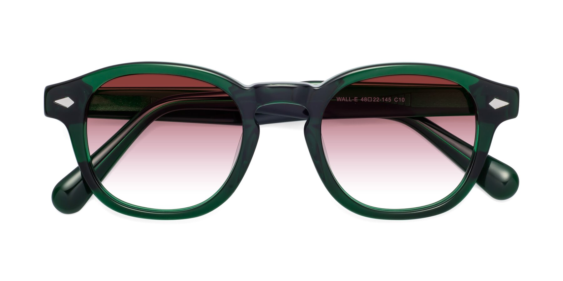 Folded Front of WALL-E in Green with Garnet Gradient Lenses