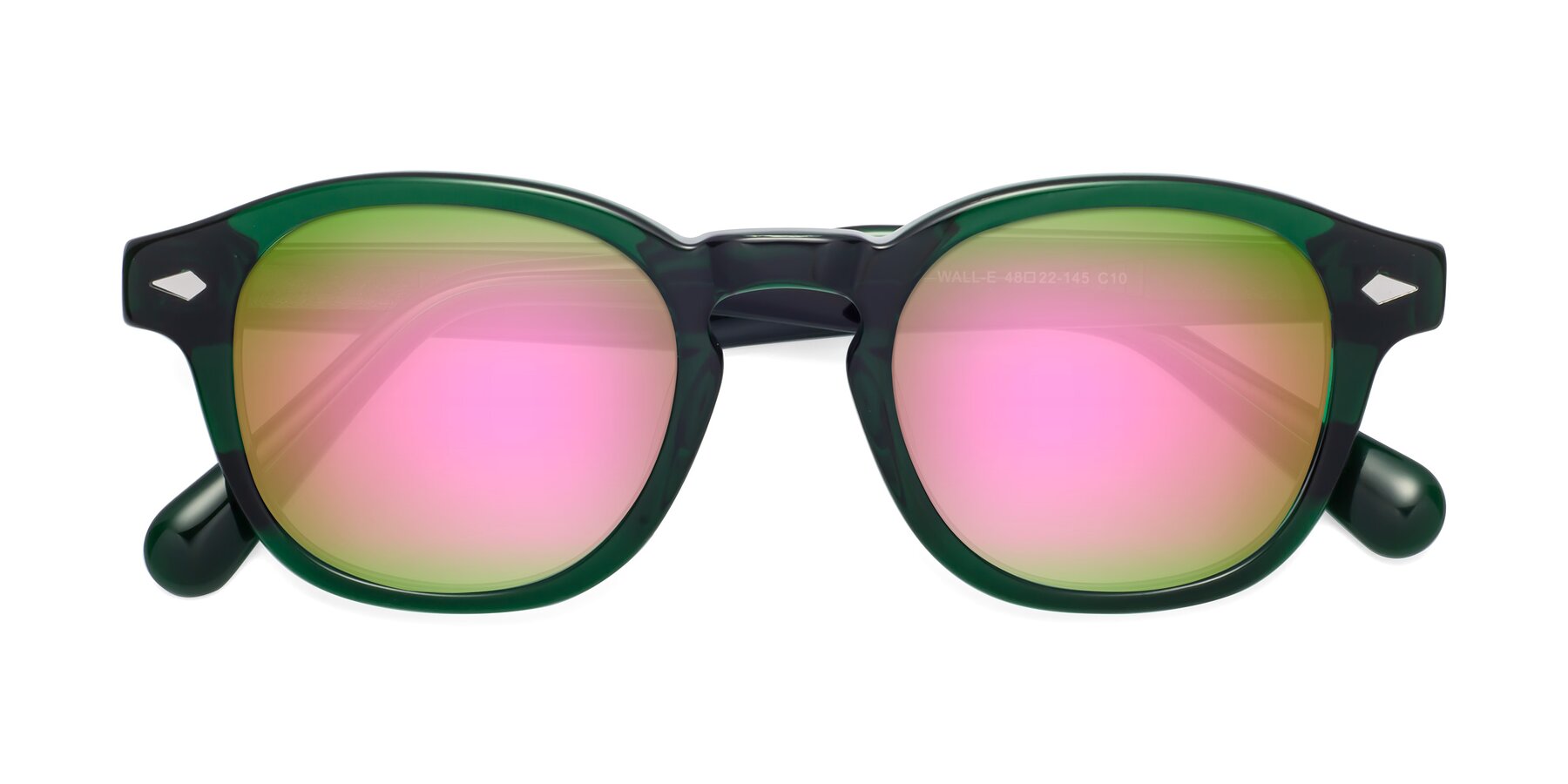 Folded Front of WALL-E in Green with Pink Mirrored Lenses