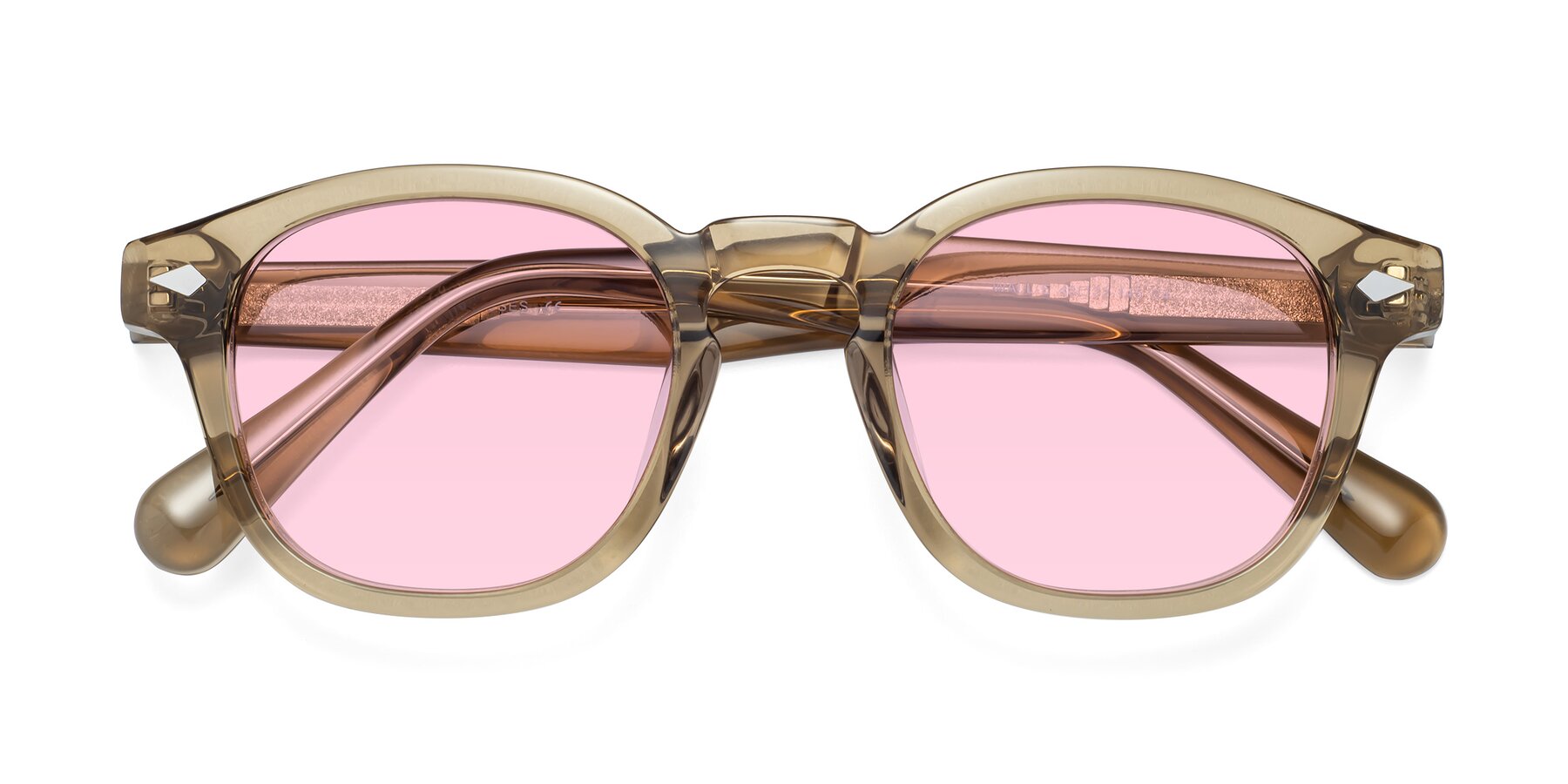 Folded Front of WALL-E in Champagne with Light Pink Tinted Lenses