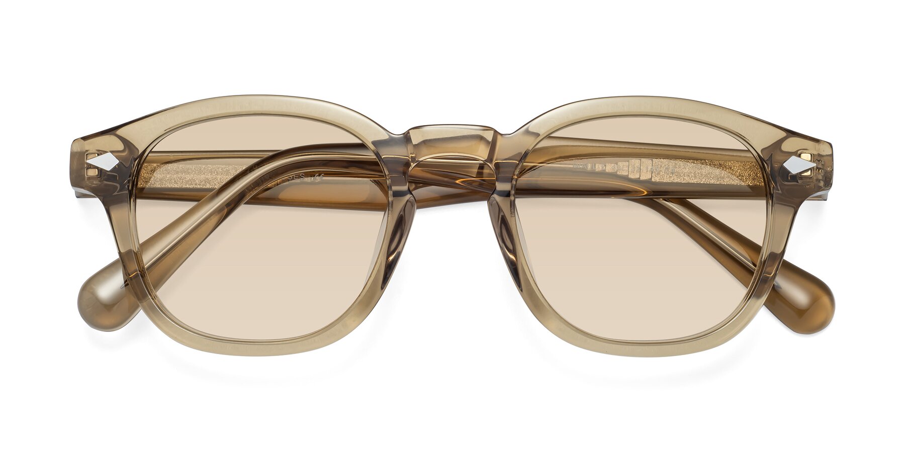 Folded Front of WALL-E in Champagne with Light Brown Tinted Lenses