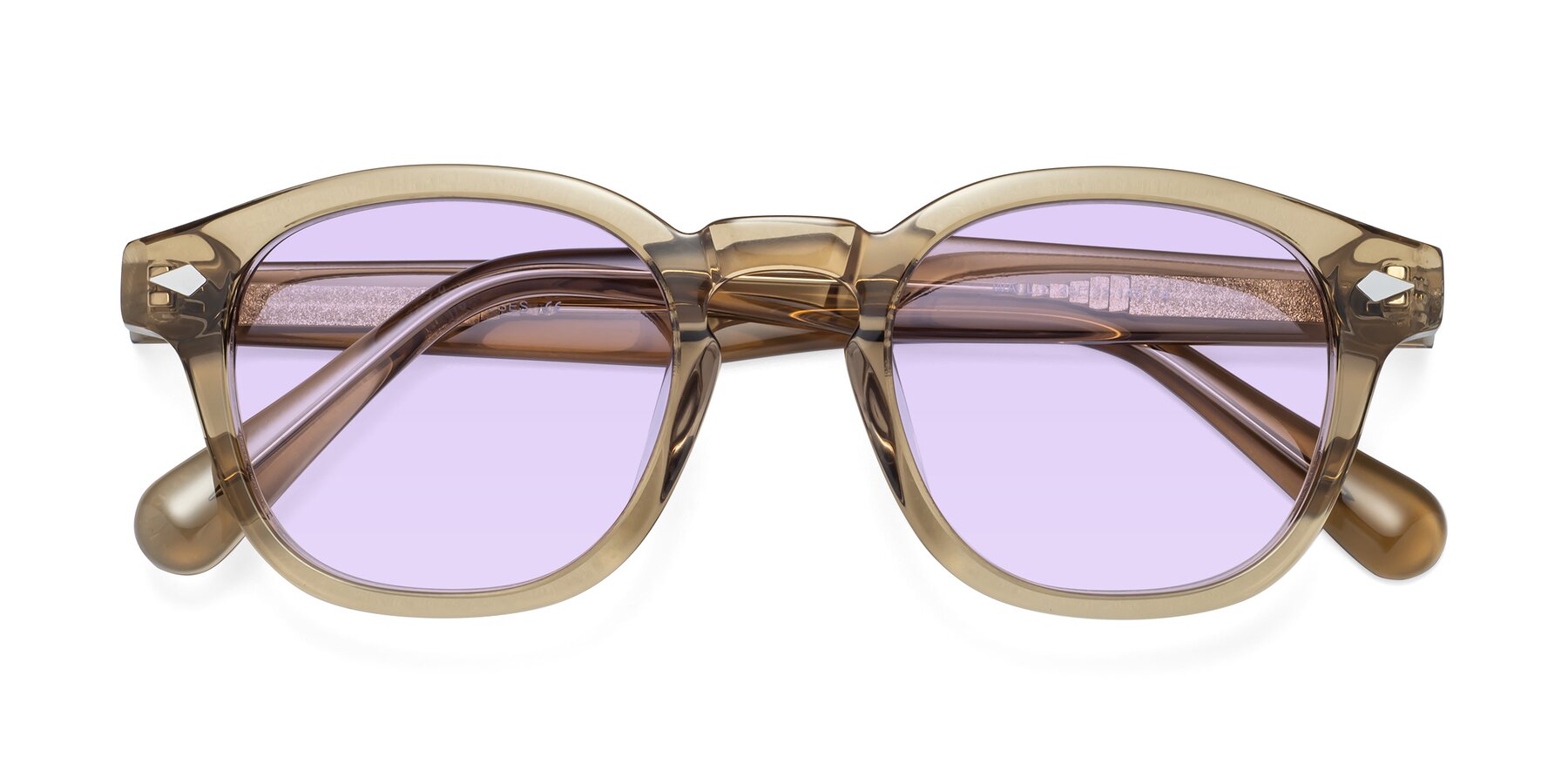 Folded Front of WALL-E in Champagne with Light Purple Tinted Lenses