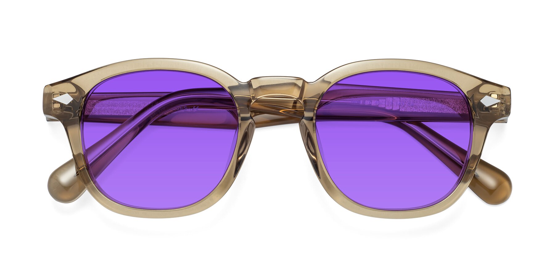 Folded Front of WALL-E in Champagne with Purple Tinted Lenses
