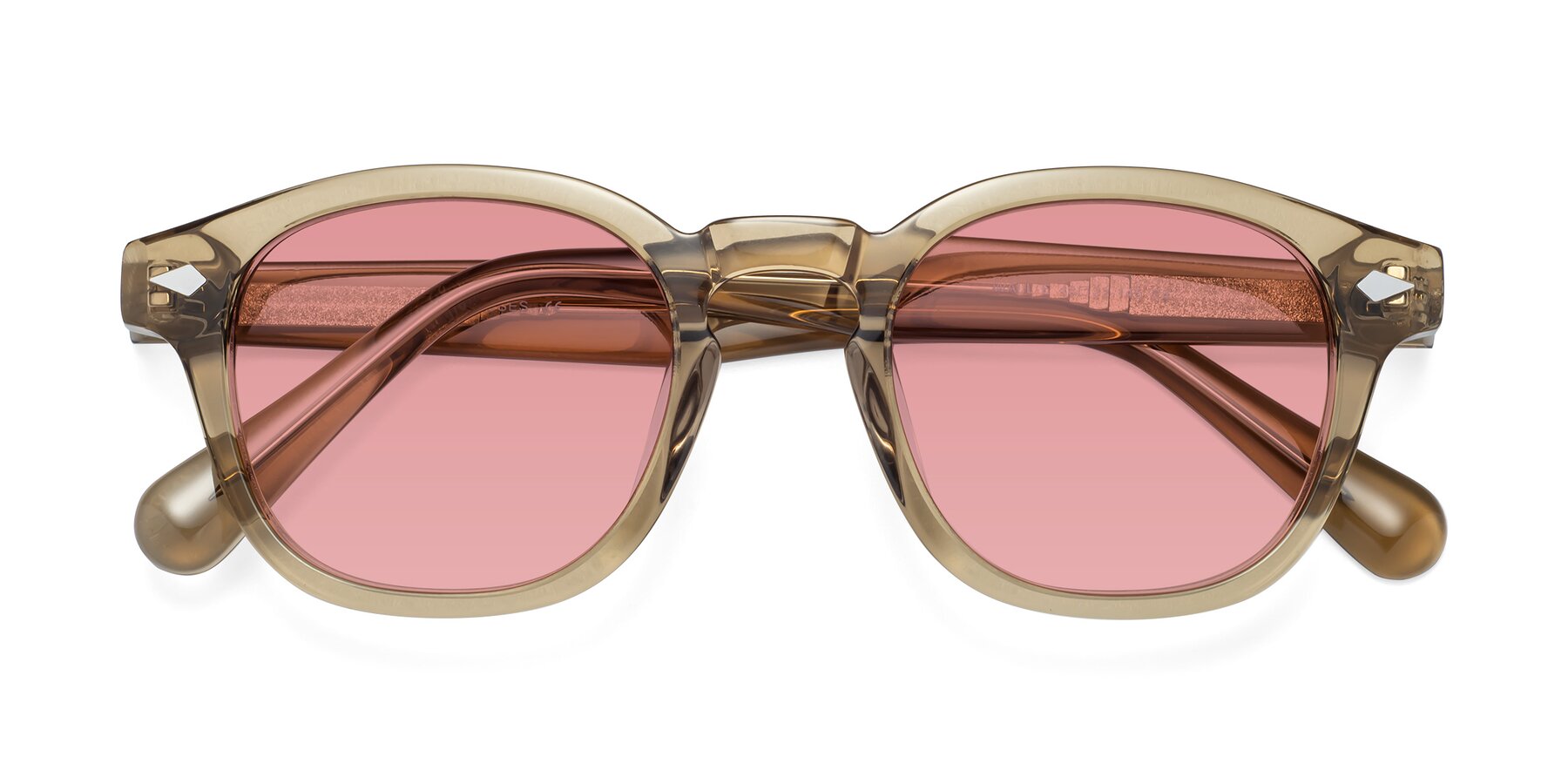 Folded Front of WALL-E in Champagne with Medium Garnet Tinted Lenses