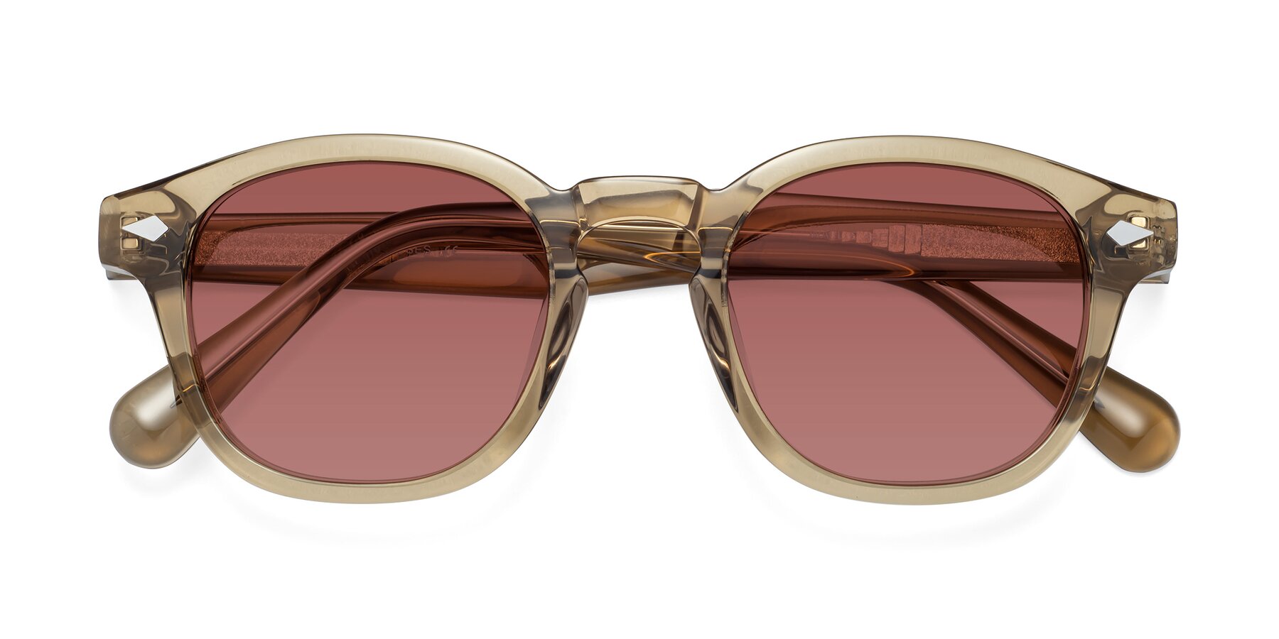 Folded Front of WALL-E in Champagne with Garnet Tinted Lenses