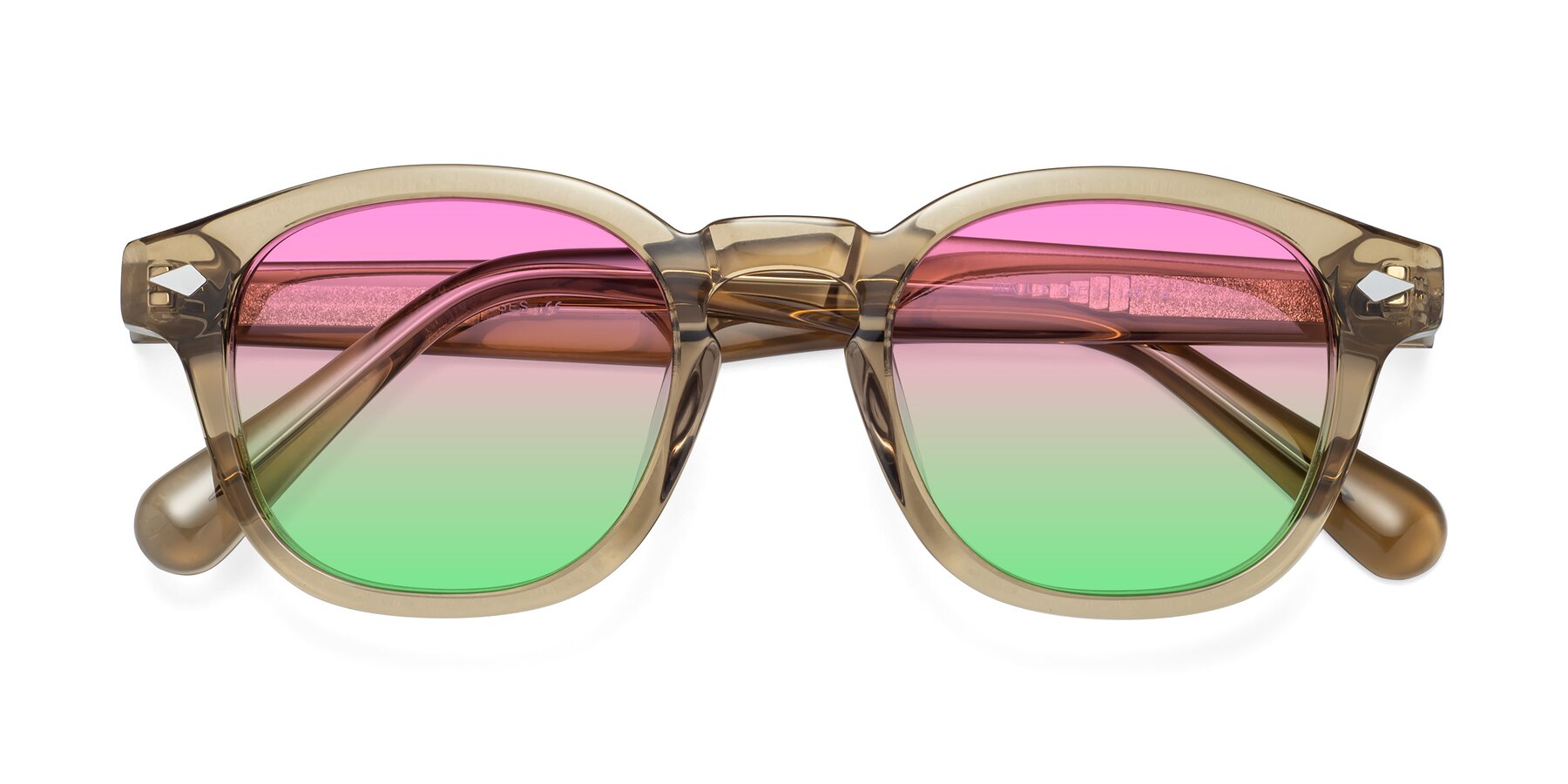 Folded Front of WALL-E in Champagne with Pink / Green Gradient Lenses
