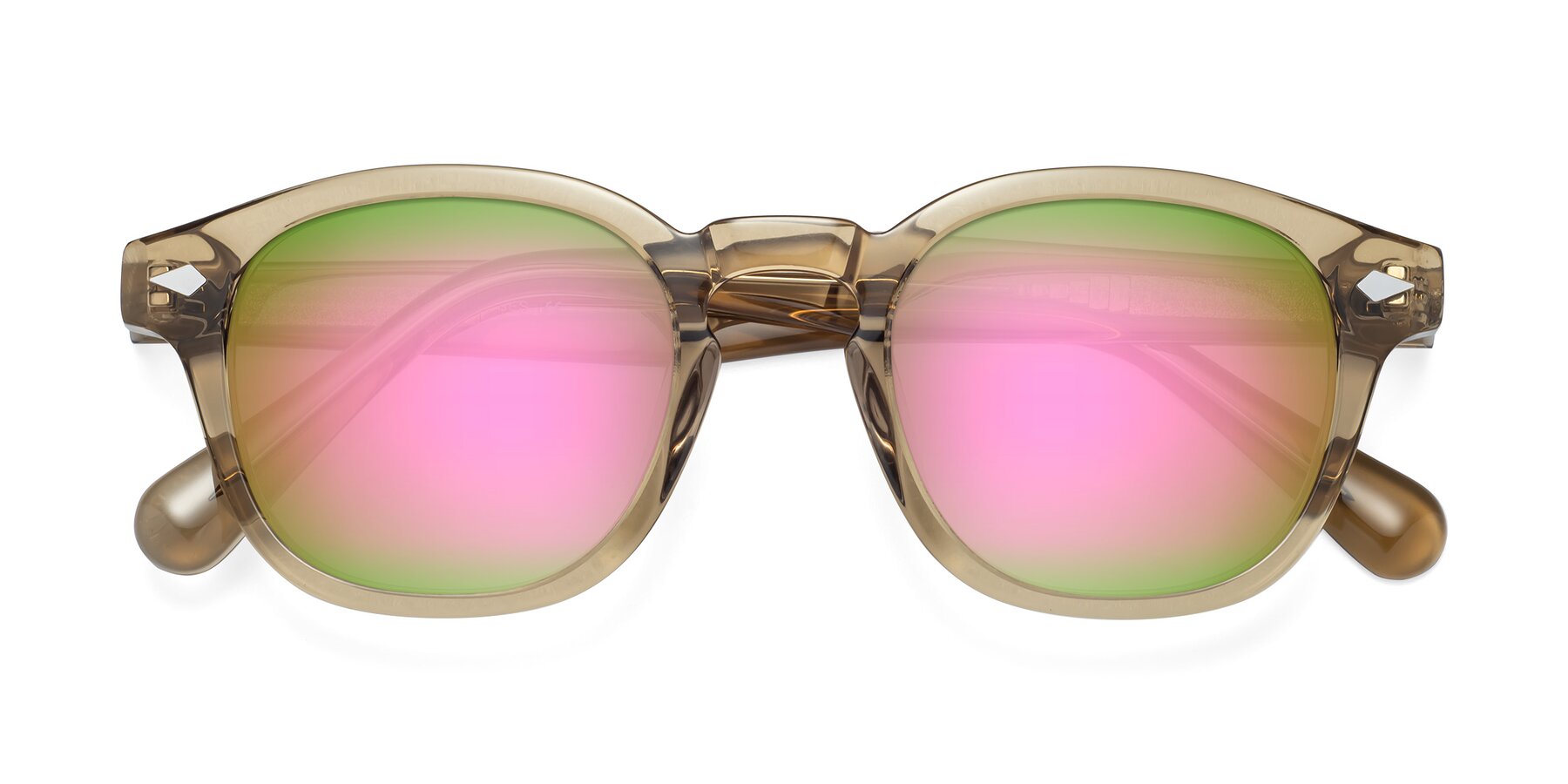 Folded Front of WALL-E in Champagne with Pink Mirrored Lenses
