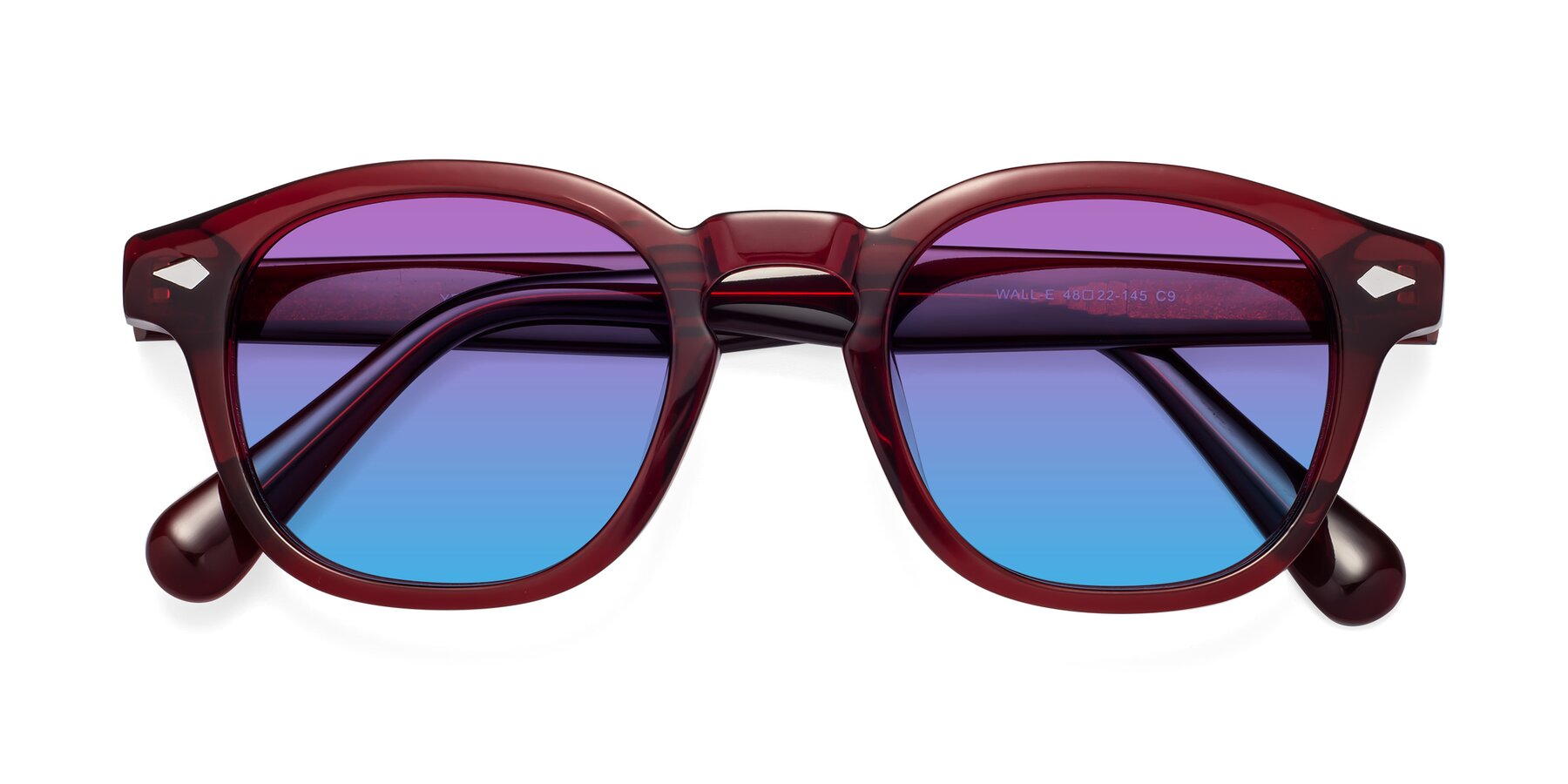 Folded Front of WALL-E in Wine with Purple / Blue Gradient Lenses