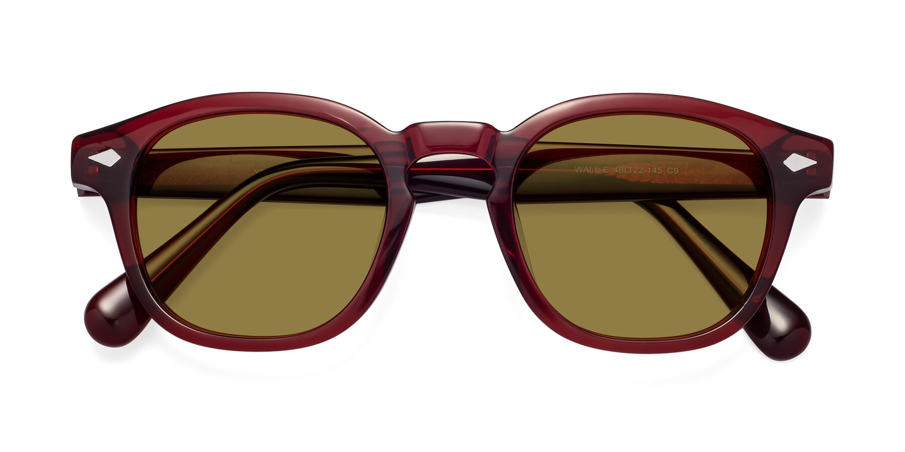 Folded Front of WALL-E in Wine with Brown Polarized Lenses