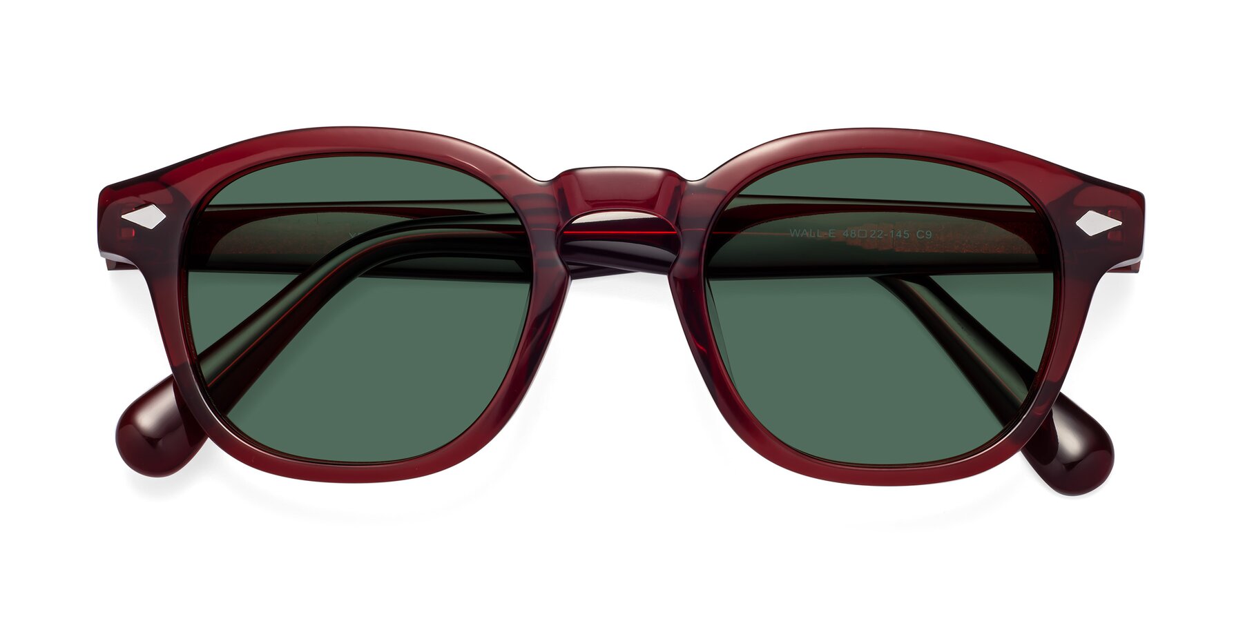 Folded Front of WALL-E in Wine with Green Polarized Lenses