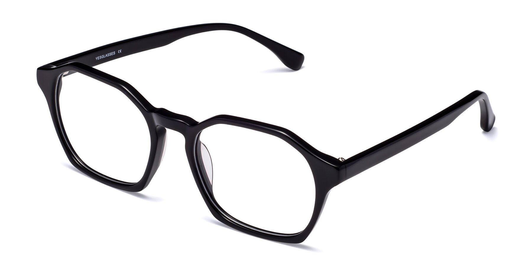 Angle of Stoltz in Black with Clear Blue Light Blocking Lenses