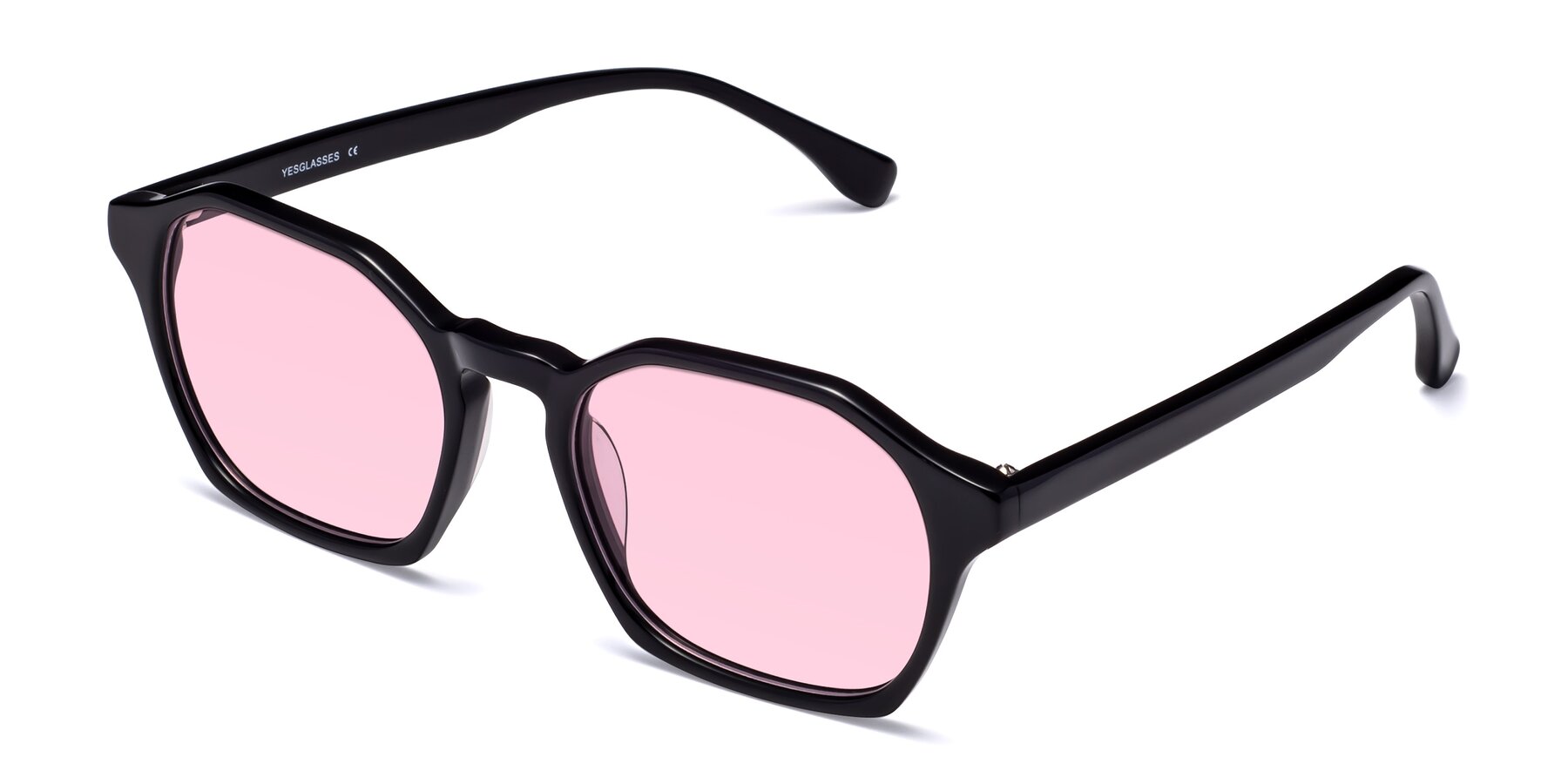 Angle of Stoltz in Black with Light Pink Tinted Lenses