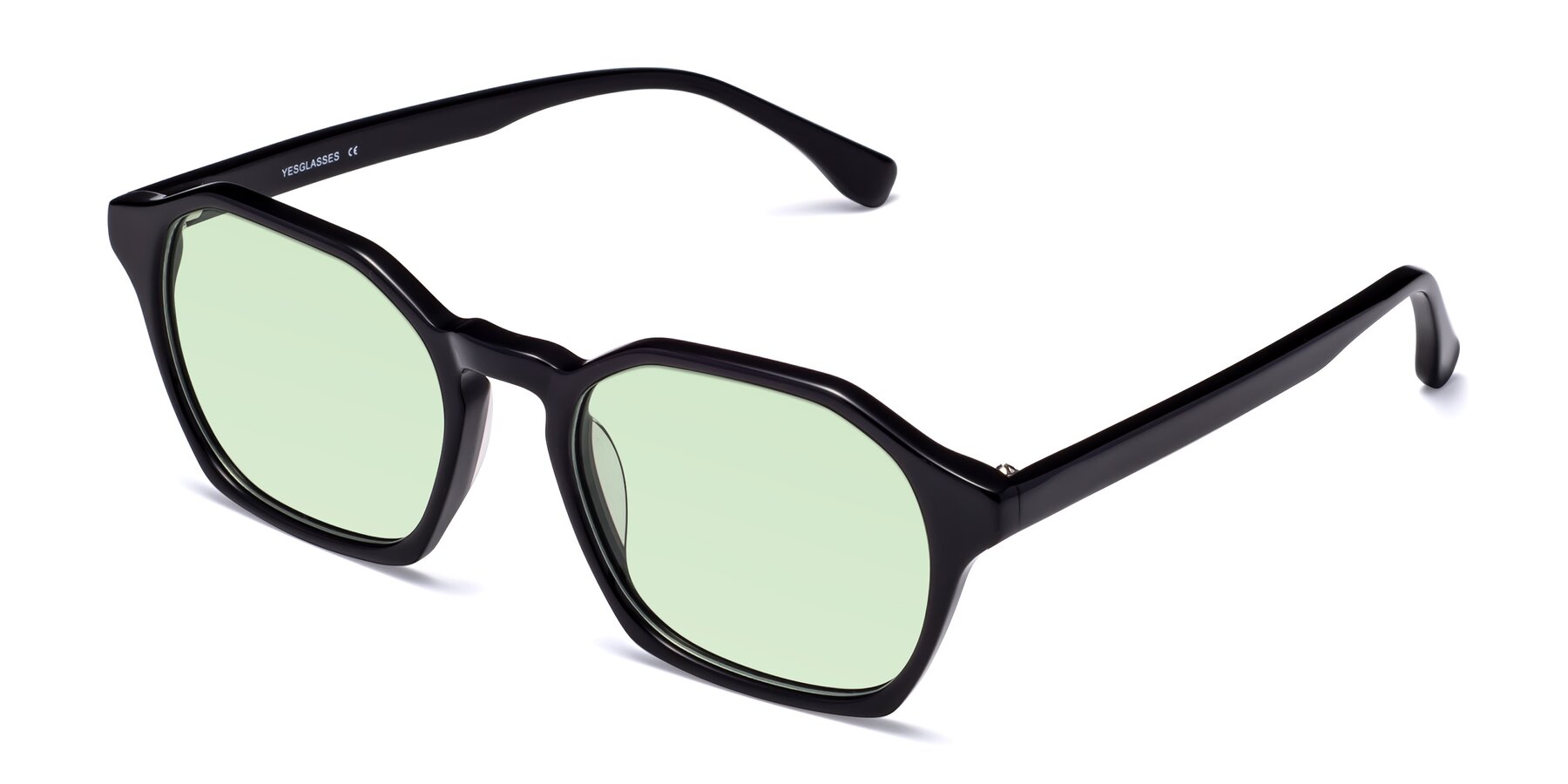 Angle of Stoltz in Black with Light Green Tinted Lenses