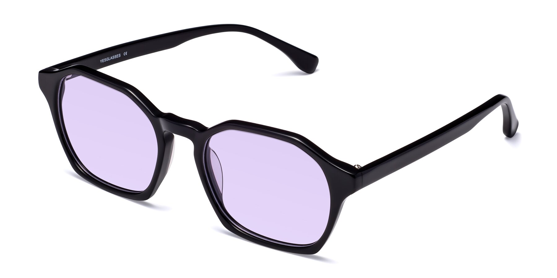 Angle of Stoltz in Black with Light Purple Tinted Lenses