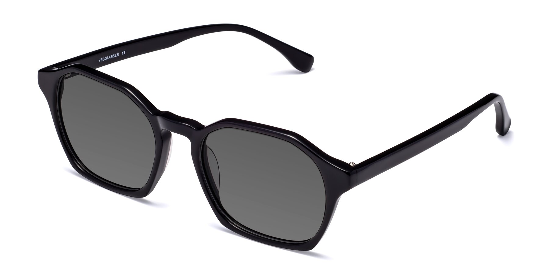 Angle of Stoltz in Black with Medium Gray Tinted Lenses