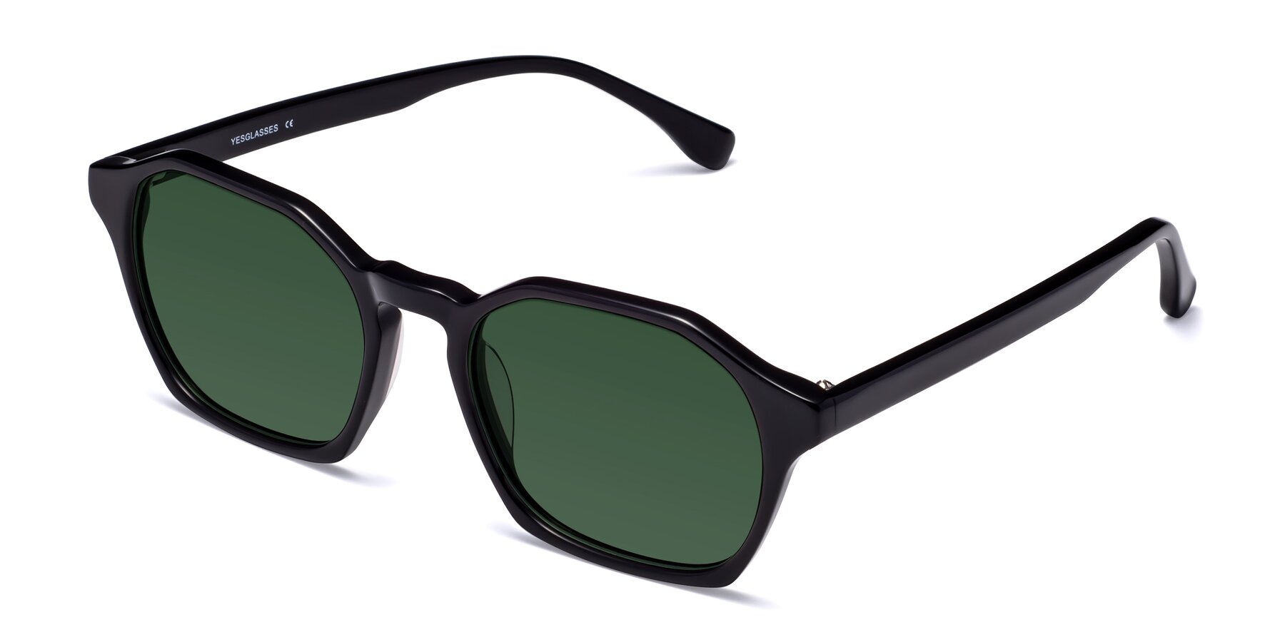 Angle of Stoltz in Black with Green Tinted Lenses