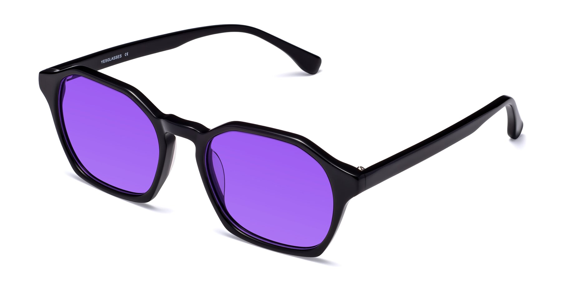 Angle of Stoltz in Black with Purple Tinted Lenses