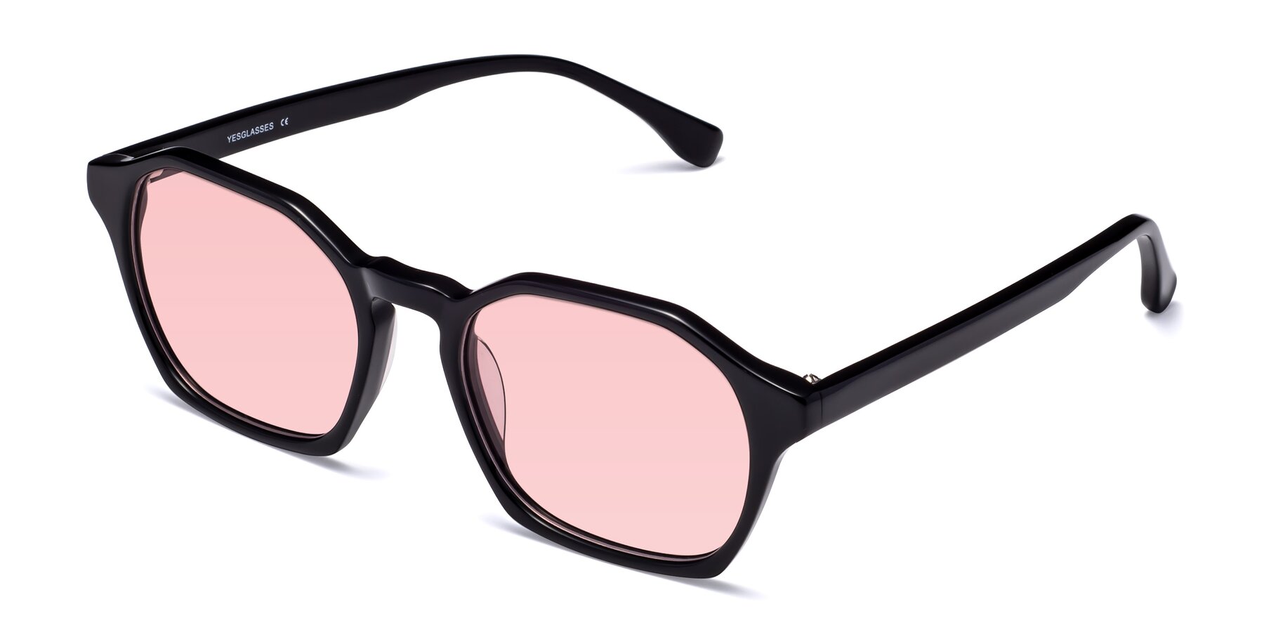 Angle of Stoltz in Black with Light Garnet Tinted Lenses