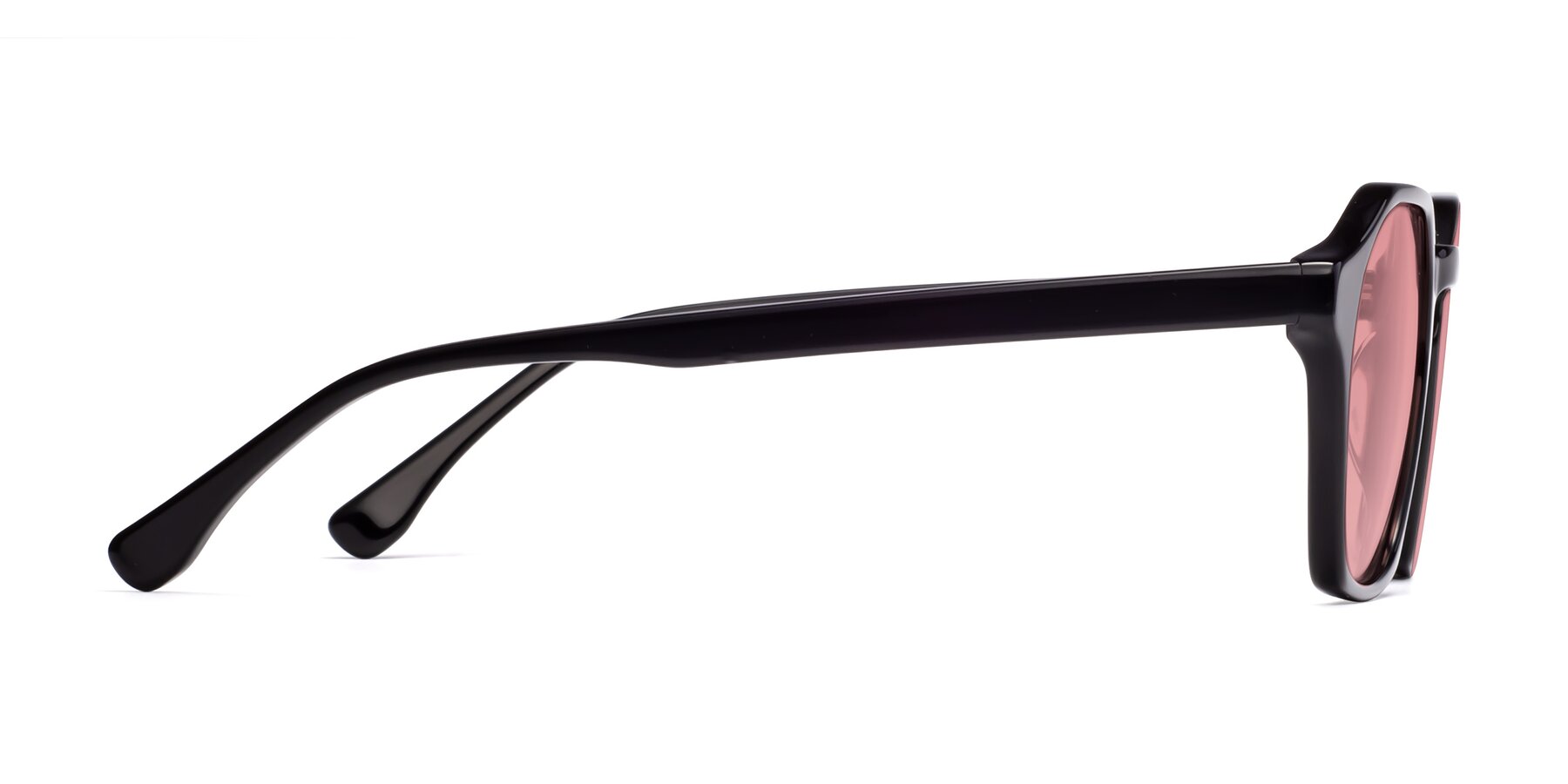 Side of Stoltz in Black with Medium Garnet Tinted Lenses