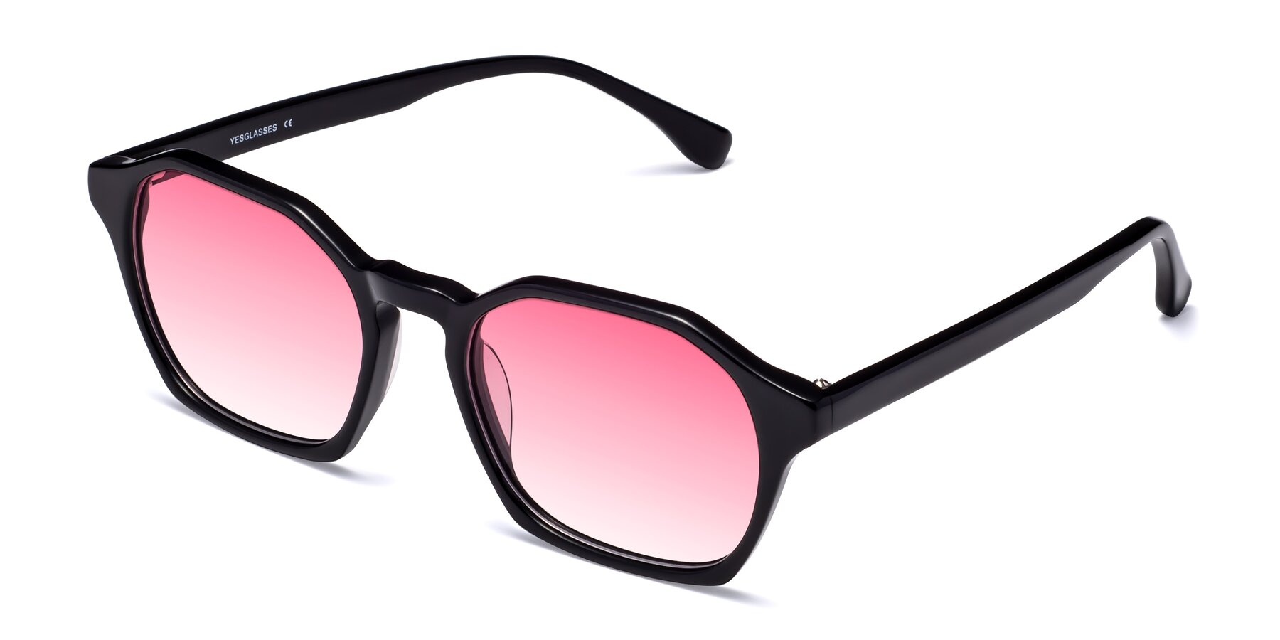 Angle of Stoltz in Black with Pink Gradient Lenses