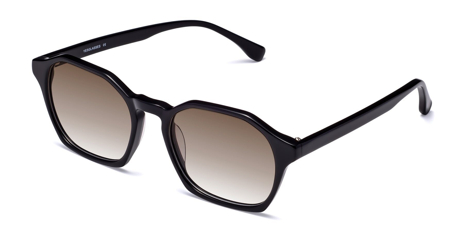 Angle of Stoltz in Black with Brown Gradient Lenses