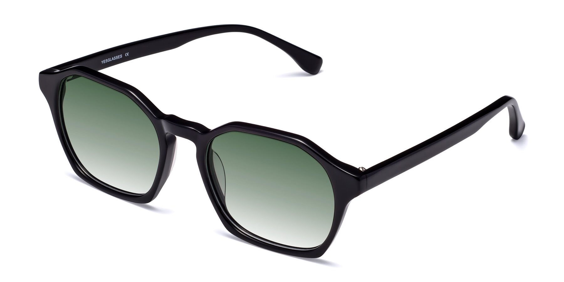 Angle of Stoltz in Black with Green Gradient Lenses