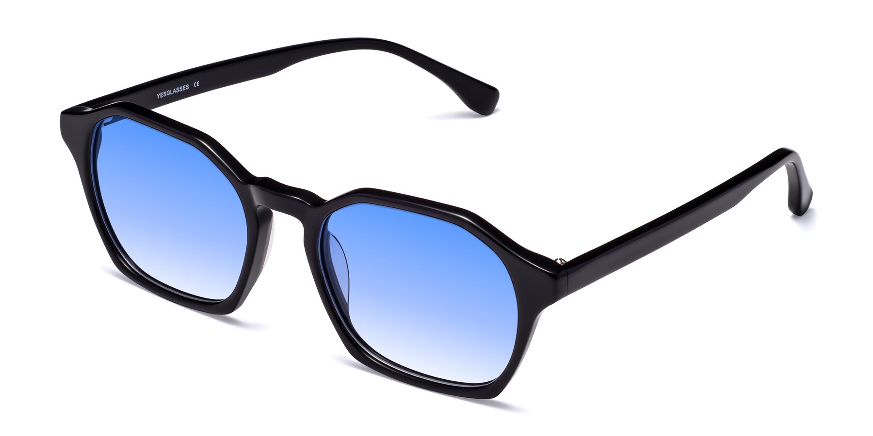 Angle of Stoltz in Black with Blue Gradient Lenses