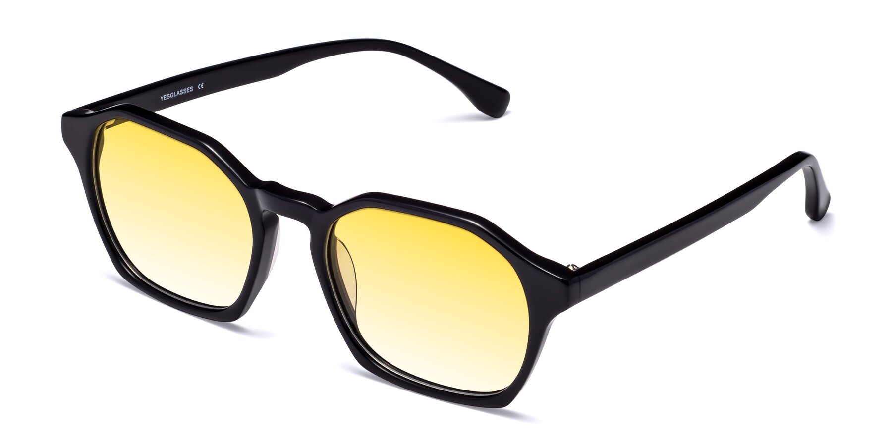 Angle of Stoltz in Black with Yellow Gradient Lenses