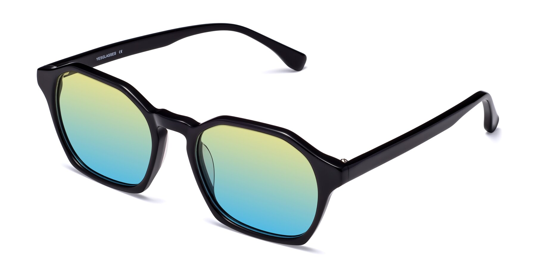 Angle of Stoltz in Black with Yellow / Blue Gradient Lenses