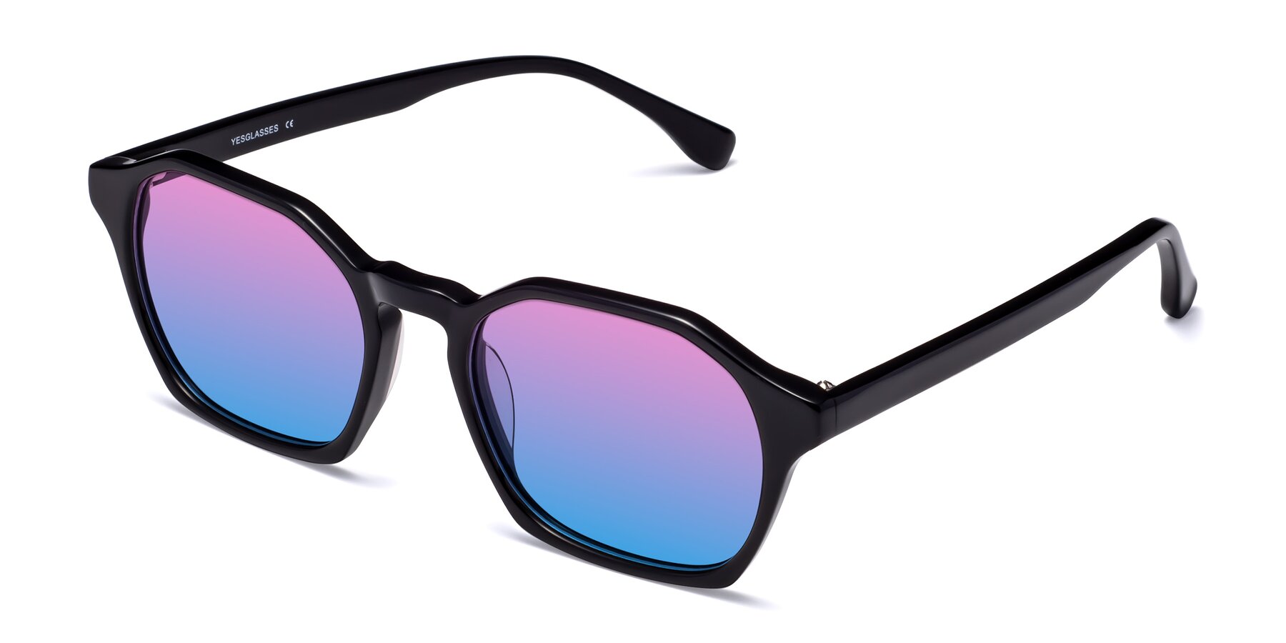 Angle of Stoltz in Black with Pink / Blue Gradient Lenses