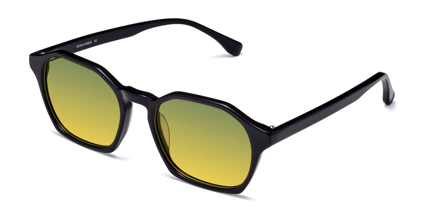 Angle of Stoltz in Black with Green / Yellow Gradient Lenses