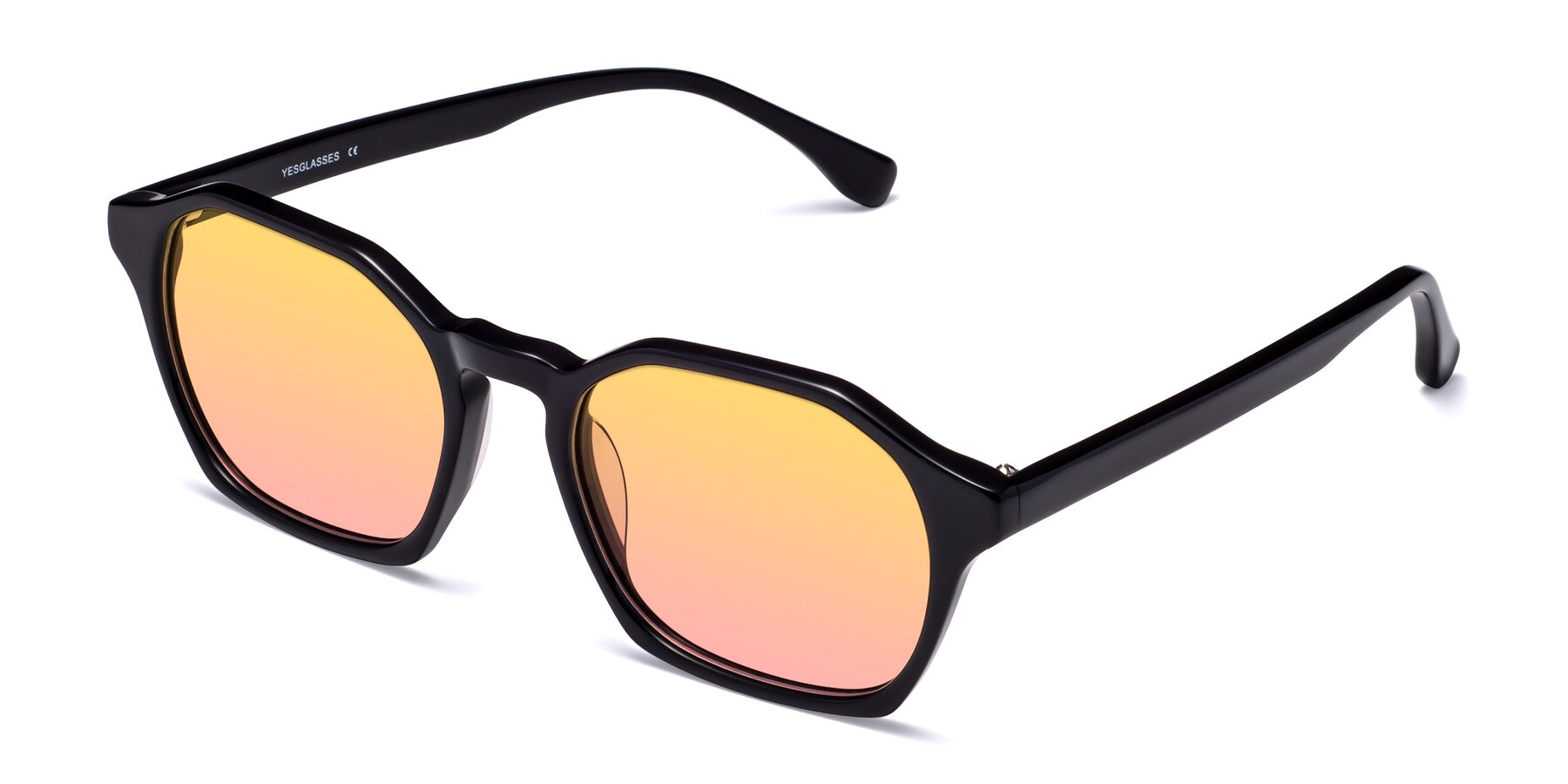 Angle of Stoltz in Black with Yellow / Pink Gradient Lenses