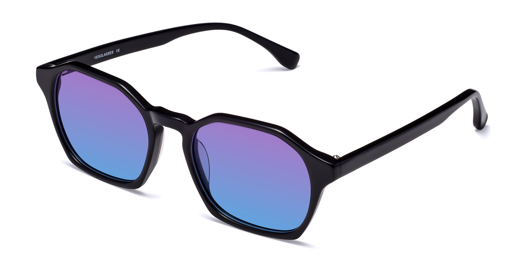 Angle of Stoltz in Black with Purple / Blue Gradient Lenses
