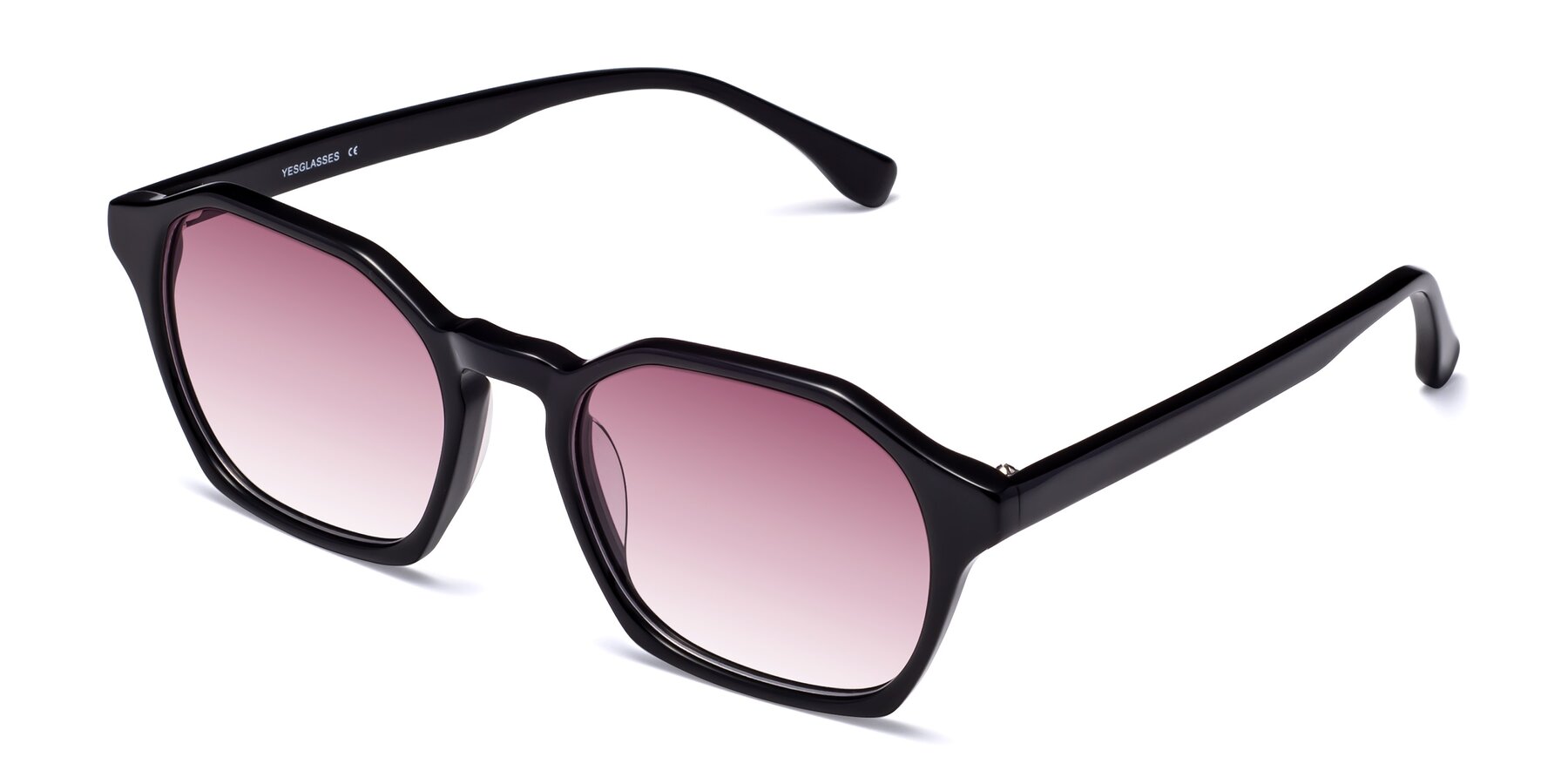 Angle of Stoltz in Black with Wine Gradient Lenses