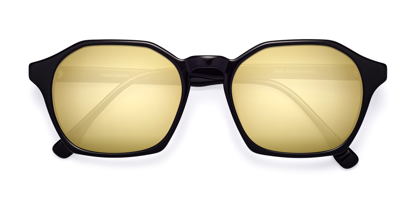 Stoltz - Black Flash Mirrored Sunglasses