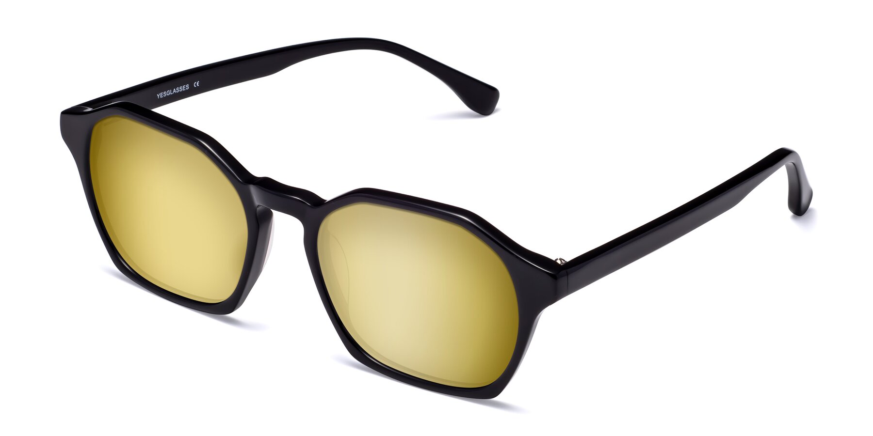 Angle of Stoltz in Black with Gold Mirrored Lenses
