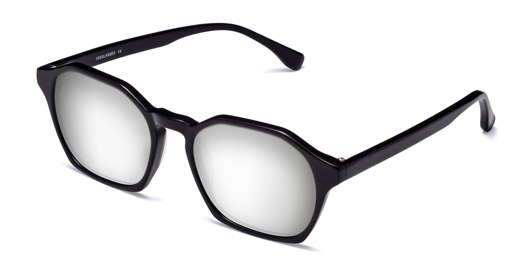 Angle of Stoltz in Black with Silver Mirrored Lenses