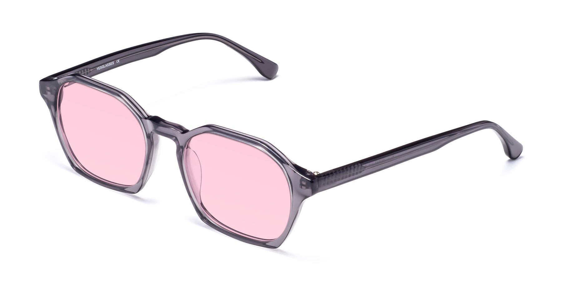 Angle of Stoltz in Translucent Gray with Light Pink Tinted Lenses