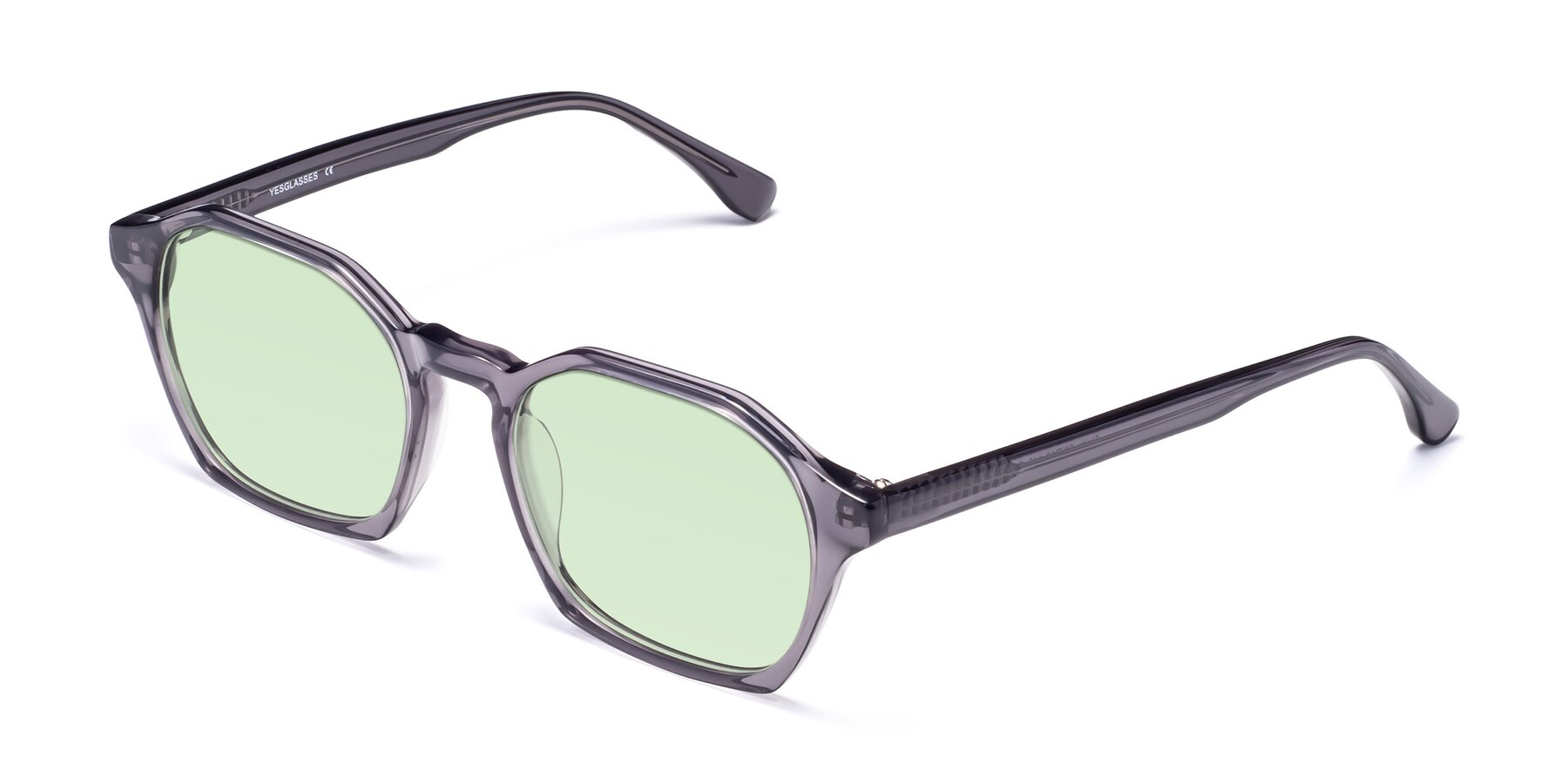 Angle of Stoltz in Translucent Gray with Light Green Tinted Lenses