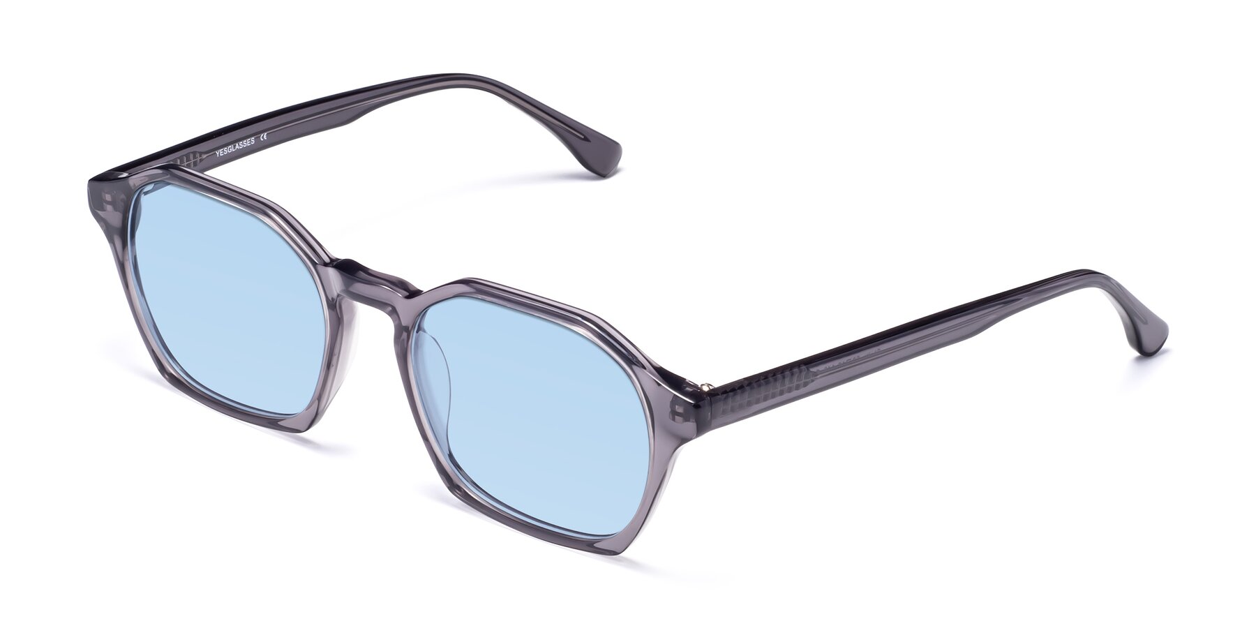 Angle of Stoltz in Translucent Gray with Light Blue Tinted Lenses