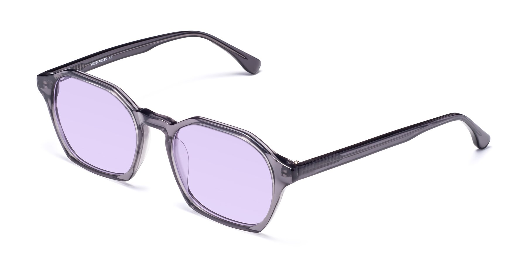 Angle of Stoltz in Translucent Gray with Light Purple Tinted Lenses