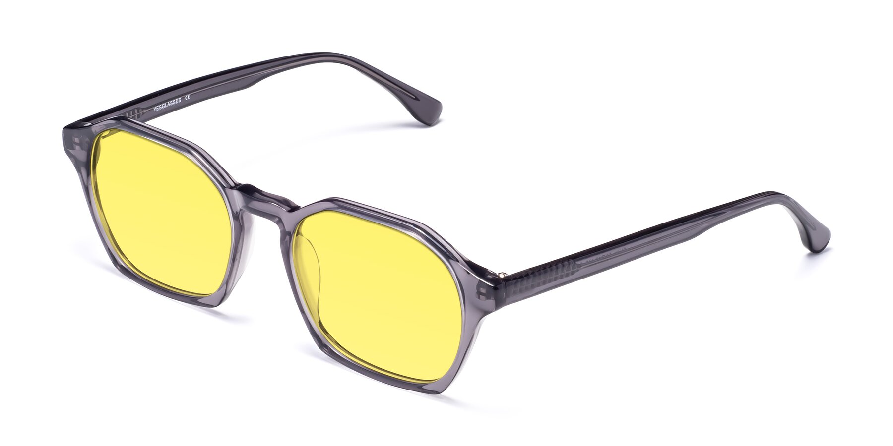 Angle of Stoltz in Translucent Gray with Medium Yellow Tinted Lenses